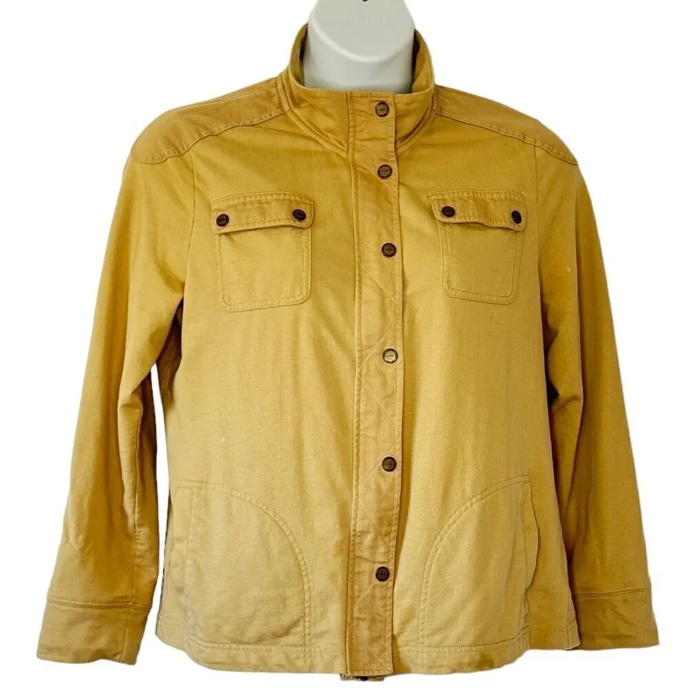 Lauren Ralph Lauren Field Jacket Safari Zipper Snap Closure Khaki Tan Women's XL